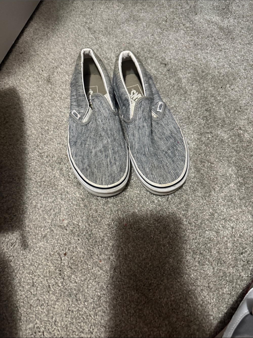 Vans Slip-On Sneakers in Heathered Grey Canvas